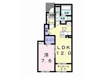 ナチュラル カーサ II(1LDK/1階)の間取り写真