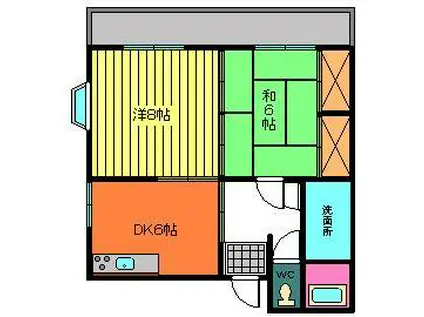 メゾンドディアール(2DK/2階)の間取り写真