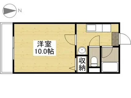 ベンハウス今(1K/1階)の間取り写真