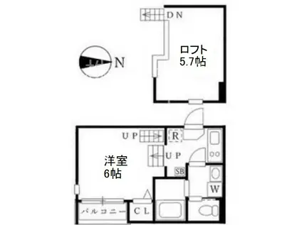 DAFFODIL(1SK/2階)の間取り写真