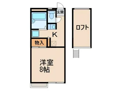 グラン・ナヴィール(1K/2階)の間取り写真