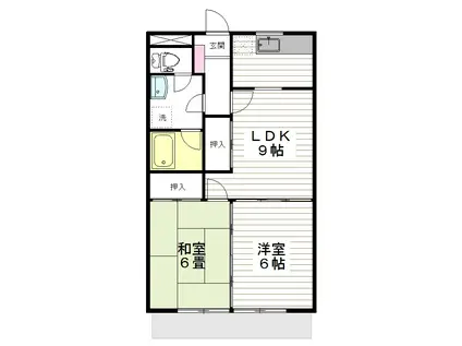 クレシードMK(2LDK/1階)の間取り写真