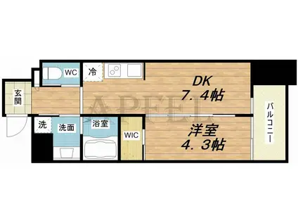 ファーストフィオーレ難波フォート(1DK/6階)の間取り写真