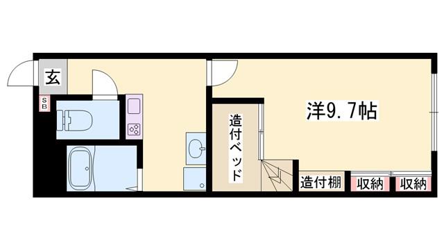 ピ-チャーズ・ビレッジ(1K/1階)の間取り写真