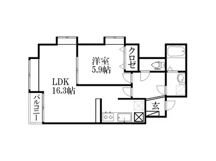 LAUREL COURT 常盤(1LDK/12階)の間取り写真