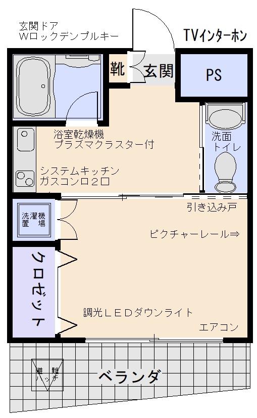 タイエイビル(1K/3階)の間取り写真