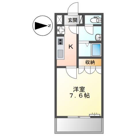 チェリーコーポ(1K/2階)の間取り写真