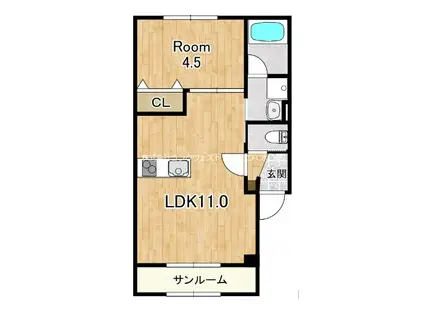 レジーナ(1LDK/2階)の間取り写真