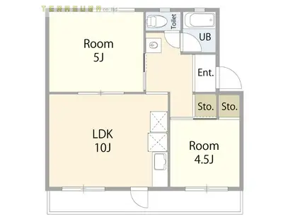 フォークローバーズ南大分(2LDK/2階)の間取り写真