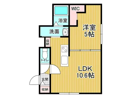 GLORIA春日(1LDK/1階)の間取り写真