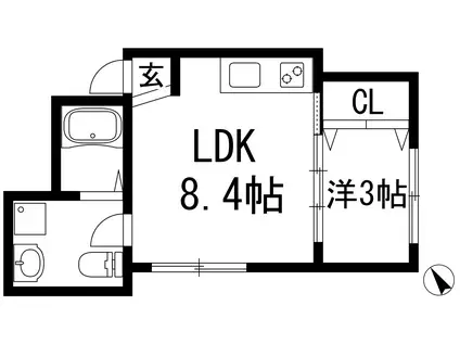 LEGGERO中山(1LDK/1階)の間取り写真