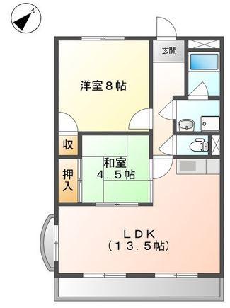 メゾン・ボヌール(2LDK/2階)の間取り写真