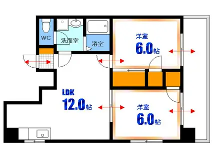 フェニックスハイツII(2LDK/2階)の間取り写真