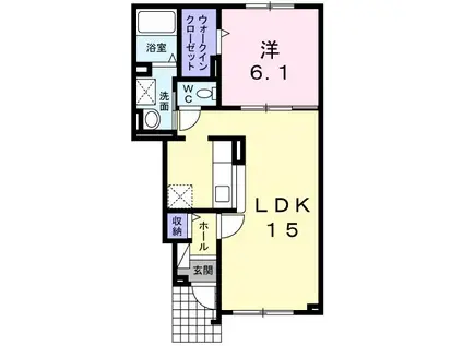 トラストII(1LDK/1階)の間取り写真