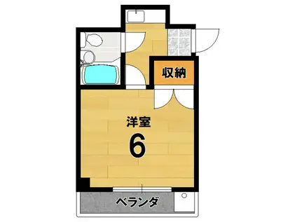 コーポ御薗橋(1K/3階)の間取り写真