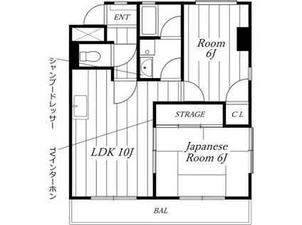 メゾン見晴台(2LDK/4階)の間取り写真