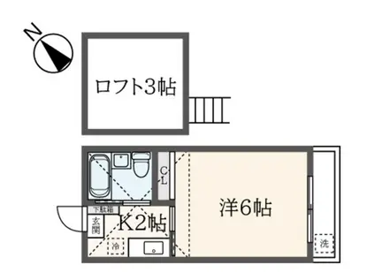 フレグランス館(1K/2階)の間取り写真