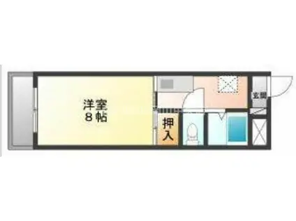 サークルS(1K/4階)の間取り写真