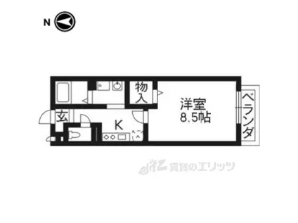 グランパルクⅡ(1K/2階)の間取り写真