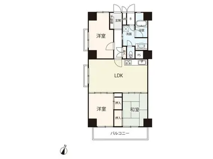 シーアイマンション福山(3LDK/3階)の間取り写真