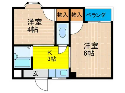 オペルI番館(2K/3階)の間取り写真