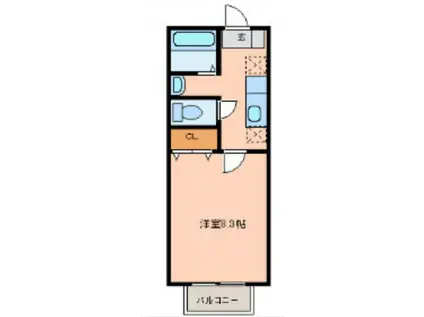 ベルパーク荒井III番館(1K/1階)の間取り写真