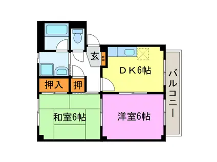 サープラスみくも(2DK/1階)の間取り写真