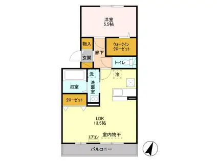 セイチ上近江 B106(1LDK/1階)の間取り写真