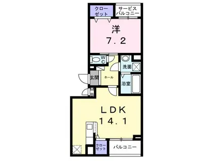 コンパル・りんくう(1LDK/2階)の間取り写真
