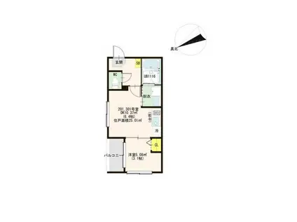 ベル ルミエール中川(1DK/2階)の間取り写真