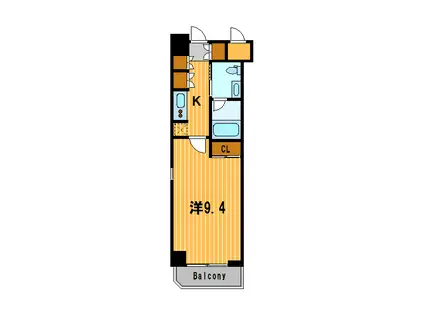 RISING PLACE石川町(1K/4階)の間取り写真