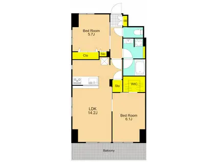 IRIS南大井(2LDK/6階)の間取り写真