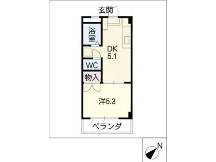 アーバンポイント吹上(1DK/3階)の間取り写真