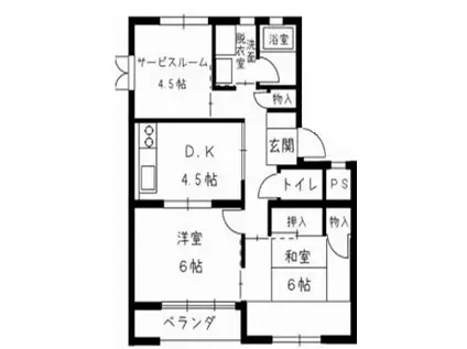 清住ハイツ(2SDK/2階)の間取り写真