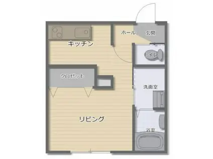 若松町アパートA(1K/1階)の間取り写真