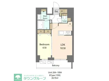 S-RESIDENCE新宿早稲田AVELIS(1LDK/10階)の間取り写真