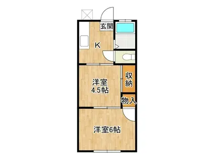 井手グリーンハイツ(2K/1階)の間取り写真