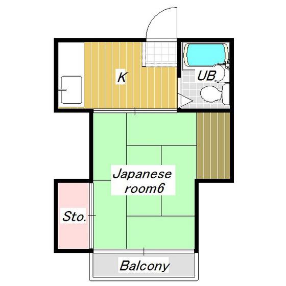 メゾン岡(1K/1階)の間取り写真