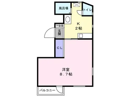 エコール・ド・ハイツ(1K/1階)の間取り写真