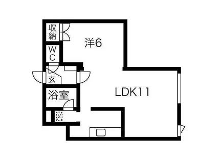 OMレジデンス山の手(1LDK/2階)の間取り写真