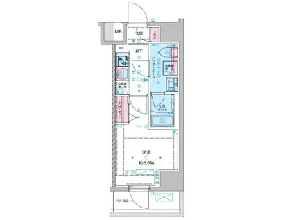 ジェノヴィア西川口III(1K/3階)の間取り写真