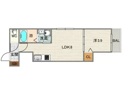 F ASECIA IRIFI(1LDK/3階)の間取り写真