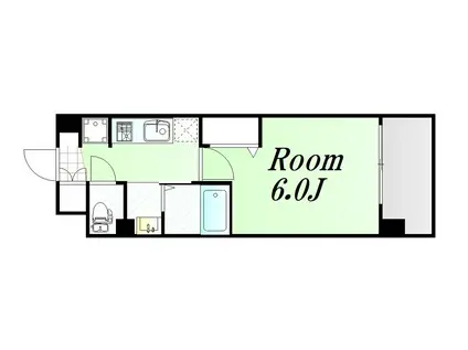 LUXE東三国ウエスト(1K/4階)の間取り写真