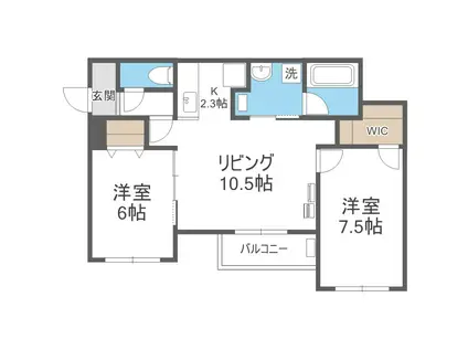 ヒルズ環状通東(2LDK/3階)の間取り写真