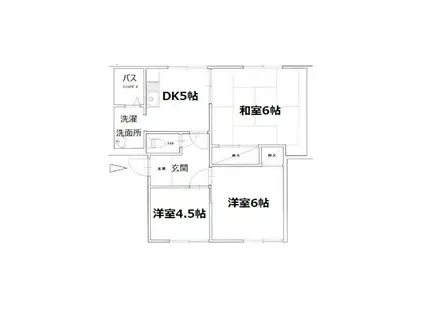 パークサイドハイツB棟(3DK/2階)の間取り写真