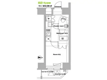 フォレシティ神田須田町(1K/12階)の間取り写真