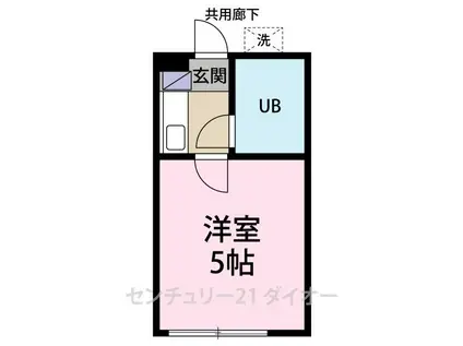 第1トミンハウス(1K/1階)の間取り写真