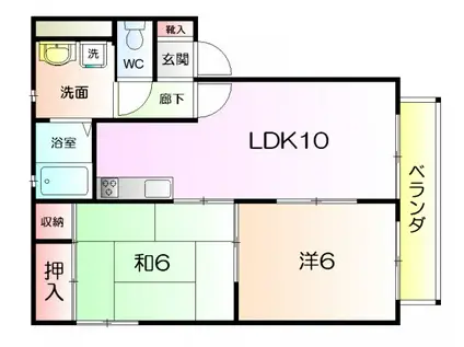 DAIKENN浜寺南町(2LDK/1階)の間取り写真