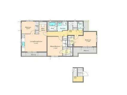 MN DU GALERIE(3LDK/2階)の間取り写真