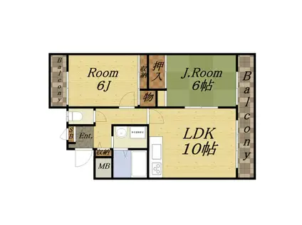 アメニティマンションIII(2LDK/1階)の間取り写真